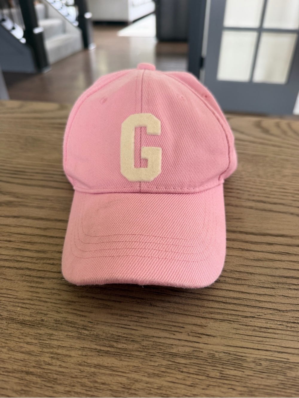 Pink Baseball Cap with Cream 'G' Patch